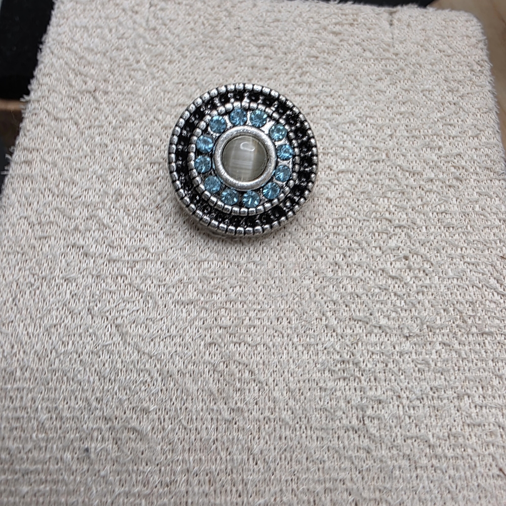 Elegant Silver and Blue Snap Button Accent (1890)